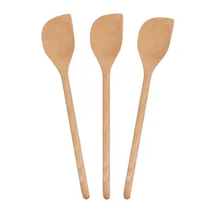 Argon Tableware Wooden Scraper Spoons - 30cm - Pack of 3