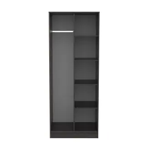 Madrid Open Wardrobe in Black Ash (Ready Assembled)