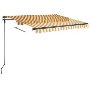 Berkfield Manual Retractable Awning with LED 350x250 cm Yellow and White