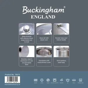 Buckingham Premium Induction Stainless Steel  Saucepan 16 cm / 2 L