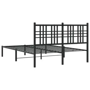 Berkfield Metal Bed Frame without Mattress with Headboard Black 140x200cm