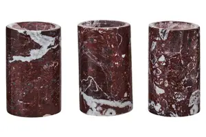 Interiors by Premier Three Red Marble Tealight Holders,Candle Protection Candleholders, Easy to Clean Large Candle Holders