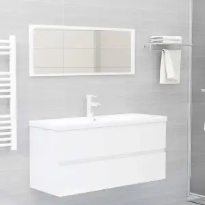 Berkfield Sink Cabinet High Gloss White 100x38.5x45 cm Engineered Wood