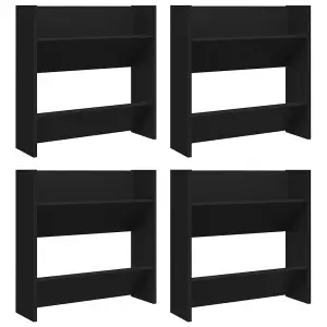 Berkfield Wall Shoe Cabinets 4 pcs Black 60x18x60 cm Engineered Wood