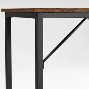 Jana Desk Rustic Brown/Black / 76cm H x 100cm W x 50cm D