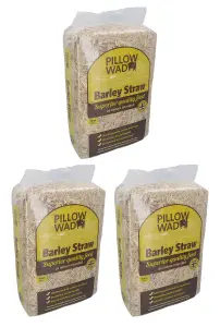 3 Bags Superior Quality Large Barley Straw Small Animal Bedding Feeding 2KG