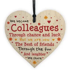 Handmade Wooden Hanging Heart Sign Gift For Colleague Leaving Work Job Keepsake Gift For Friend Co Worker