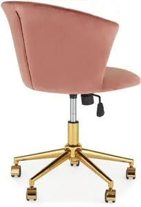 Dunelm Kendall Velvet Office Chair, Kendall Pink