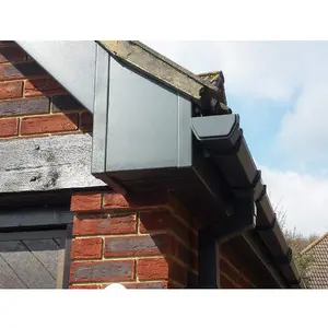 4 x Anthracite Grey Square Fascia Gutter Brackets, Freeflow 114mm Water Systems