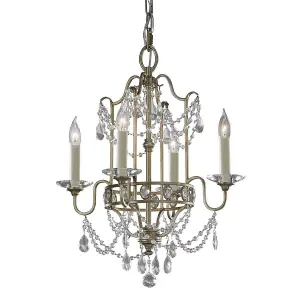 Luminosa Gianna Chandelier 4 Light Silver Finish, E14