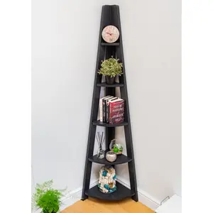 Arelious Corner Bookcase Black