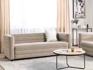 3 Seater Fabric Sofa Taupe HOFN