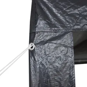 BIRCHTREE 3X6M Outdoor PE Gazebo Patio Shade Canopy Waterproof 6 Pieces Sidewalls Grey