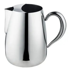 Café Olé Premium Water Jug, 18/10 Stainless Steel, Mirror Polished, 72Oz, Stay Cool Hollow Handles, Perfect Pour Spout