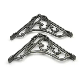 Oakcrafts - Pair of Antique Cast Iron Victorian Style Heritage Shelf Brackets - 150mm x 150mm