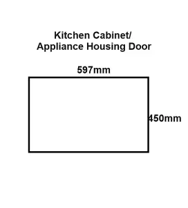 WTC White Gloss Vogue Lacquered Finish 450mm X 597mm (600mm) Slab Style Appliance Kitchen Door Fascia 18mm Thickness Undrilled