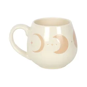 Something Different Moon Phase Rounded Mug Beige/White (One Size)