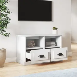 Berkfield TV Cabinet White 80x35x50 cm Engineered Wood