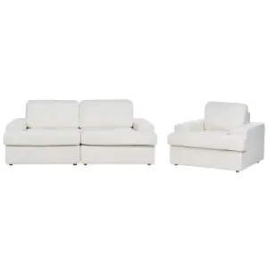 4 Seater Boucle Living Room Set White ALLA