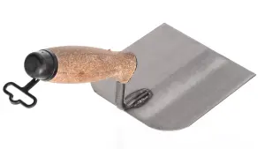 Toolty Margin Plastering Trowel with Wooden Handle 120mm Grinded Carbon Steel for Brickwork and Plastering Rendering DIY