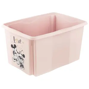 Keeeper Minnie Mouse Turn Around Stacking Box with Lid 45 Litre Nordic Pink