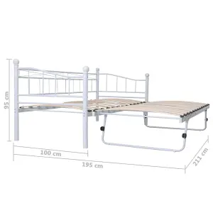 Berkfield Bed Frame White Steel 180x200/90x200 cm 6FT Super King