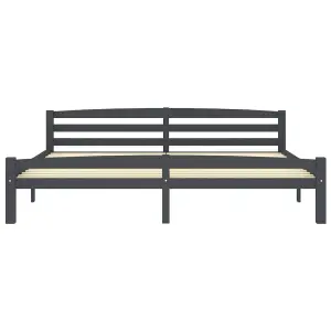 Berkfield Bed Frame Dark Grey Solid Pinewood 200x200 cm