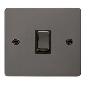 Flat Plate Black Nickel 1 Gang 20A Ingot DP Switch - Black Trim - SE Home