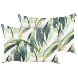 Set of 2 Outdoor Cushions CALDERINA Green