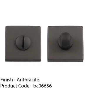 Square Rose Thumbturn & Release Lock - Anthracite Grey - Bathroom Door WC