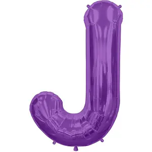 NorthStar J Letter Foil Balloon Purple (One Size)