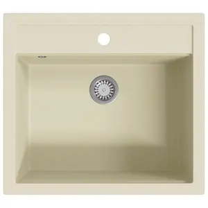 Berkfield Granite Kitchen Sink Single Basin Beige