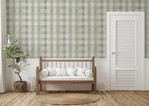 Arthouse Country Check Sage Wallpaper