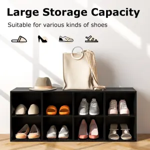 Costway 8-Cube Shoe Bench Entryway Shoe Rack Cabinet 8 Cubbies Storage Shelf