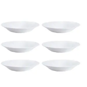 URBNLIVING 4cm Height White Glass Luminarc Dinnerware Soup Bowls Set of 6