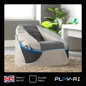 PLAY-R1 Alpha Kids Gaming Bean Bag Chair Grey Video Gaming Bean Bags