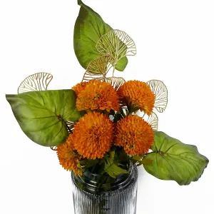 Pack of 6 x 65cm Golden Leaves Flower Arrangement Decoration