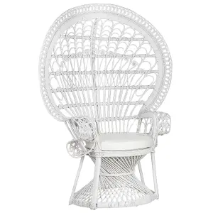 Peacock Chair EMMANUELLE Rattan White