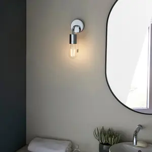 Luminosa Caserta Bathroom Metal Wall Lamp, Chrome Plate, IP44