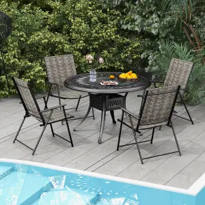 Costway Set of 2 Patio Folding Chairs Outdoor Wicker Dining Chairs with Armrests