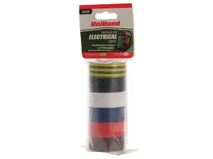 UniBond  Electrical Tape (6 Colour Pack) 19mm x 3.5m