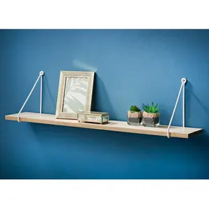 Addre Floating Shelf Oak/White / 20cm H x 80cm W x 15cm D