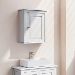 Wall-Mounted 1-door Modern White Wooden Storage Bathroom Cabinet