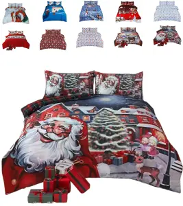 Christmas Santa Vibes Xmas DUVET SET 3D Print Polycotton Bedding Set