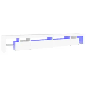 Berkfield TV Cabinet with LED Lights White 290x36.5x40 cm