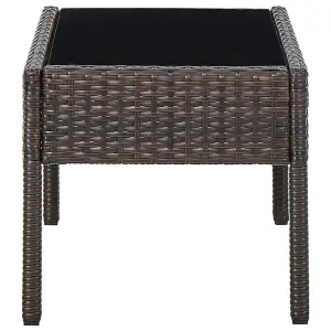 Berkfield Garden Table Brown 75x40x37 cm Poly Rattan