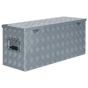 Berkfield Aluminium Box 90.5x35x40 cm Silver