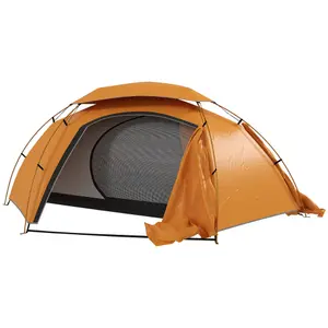 Outsunny Camping Tent Dome Tent with Removable Rainfly for 1-2 Man, Orange