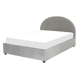 Velvet EU Double Size Ottoman Bed Grey VAUCLUSE