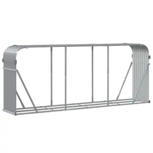 Log Holder Light Grey 234x45x100 cm Galvanised Steel